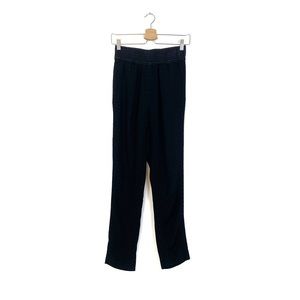Sandro Paris | Black Swiss Dot‎ Textured Tapered Leg Pull on Trouser Size 1 / S